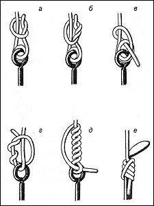 варианты привязывания рыболовных крючков