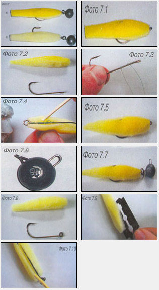 Поролоновые рыбки на одинарном крючке